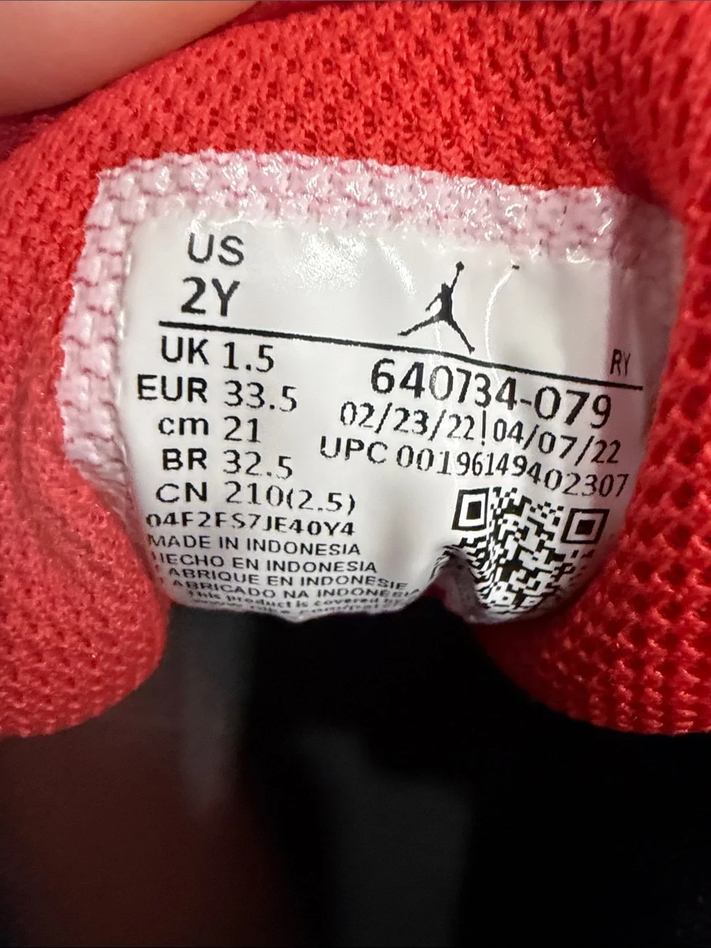 Jordan Kids Red, Black & White High-Top Sneakers